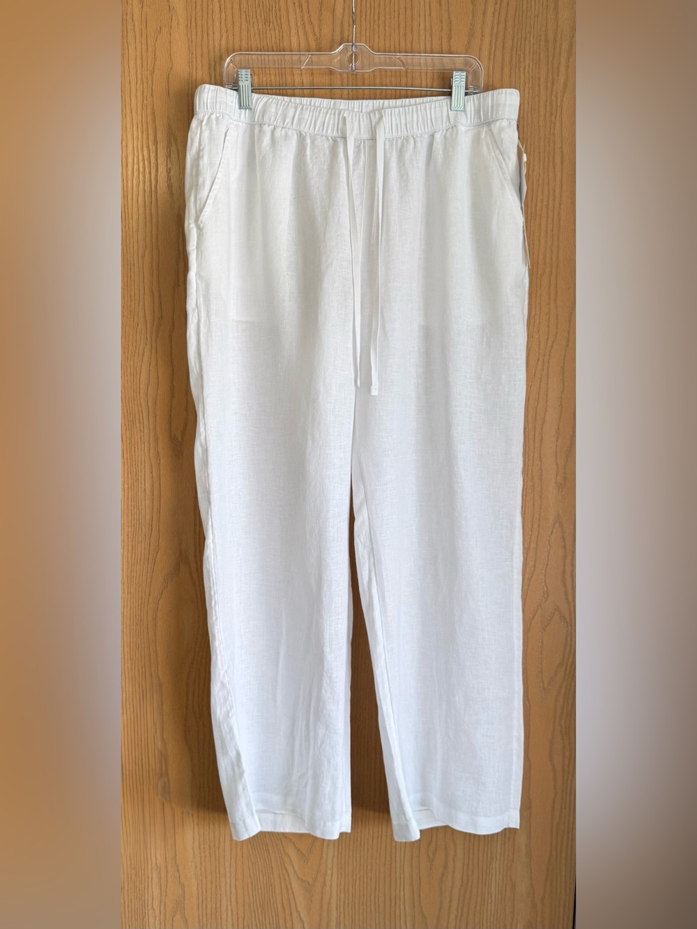 Caslon | Women’s Large | White Linen Wide Leg Pants Nordstrom | NWT Minimalist